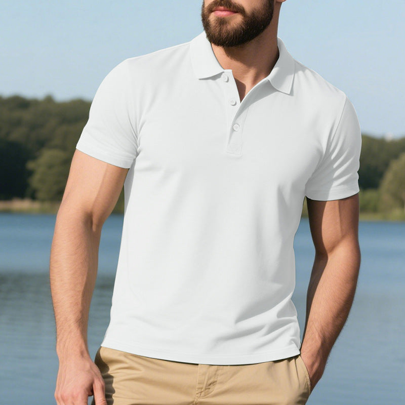 Mens Lapel POLO Shirt With Short Sleeves