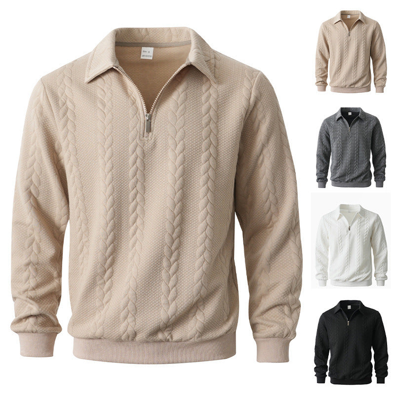 Mens Casual Sporty Half-zip Hoodie